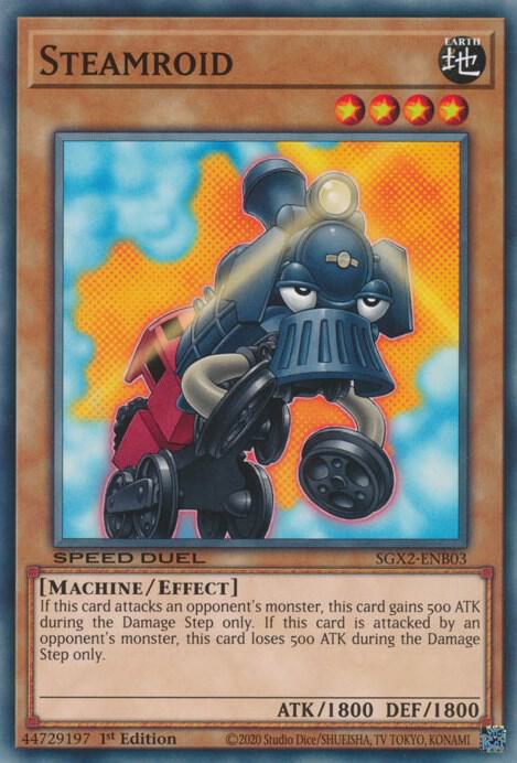 Steamroid SGX2-ENB03 card from Speed Duel GX: Midterm Paradox