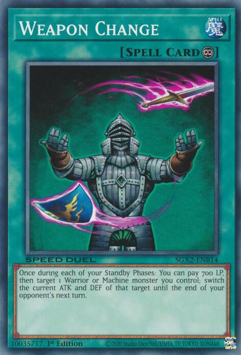 Weapon Change SGX2-ENB14 card from Speed Duel GX: Midterm Paradox