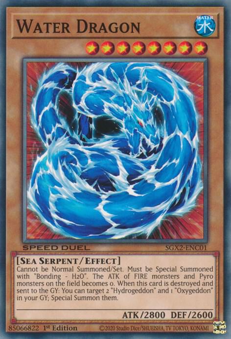 Water Dragon SGX2-ENC01 card from Speed Duel GX: Midterm Paradox