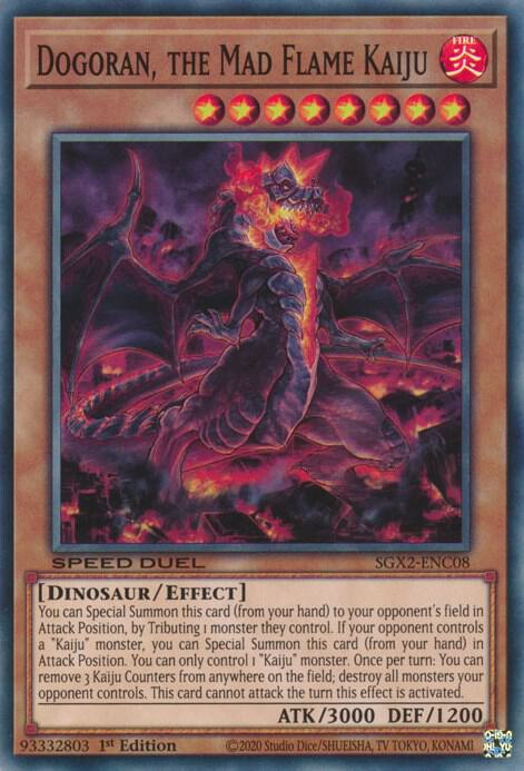 Dogoran, the Mad Flame Kaiju SGX2-ENC08 card from Speed Duel GX: Midterm Paradox