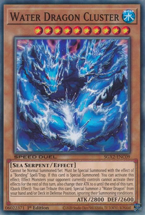 Water Dragon Cluster SGX2-ENC09 card from Speed Duel GX: Midterm Paradox