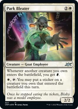 Park Bleater (Galaxy Foil) 307 card from Unfinity