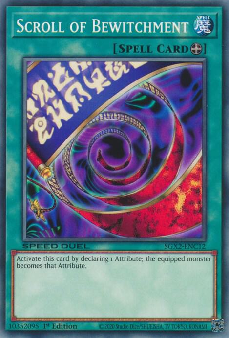 Scroll of Bewitchment SGX2-ENC12 card from Speed Duel GX: Midterm Paradox