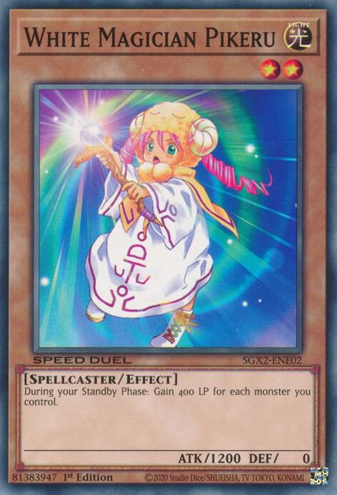 White Magician Pikeru SGX2-ENE02 card from Speed Duel GX: Midterm Paradox