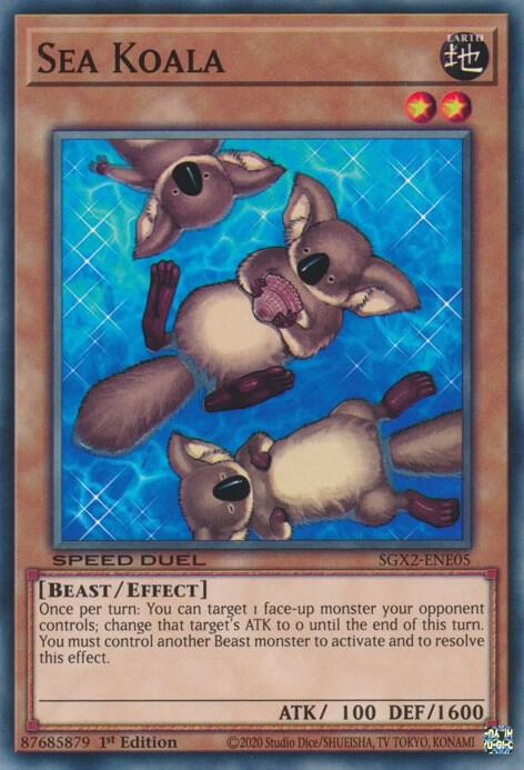 Sea Koala SGX2-ENE05 card from Speed Duel GX: Midterm Paradox