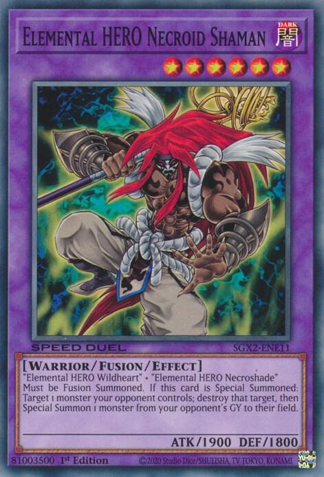 Elemental HERO Necroid Shaman SGX2-ENE11 card from Speed Duel GX: Midterm Paradox