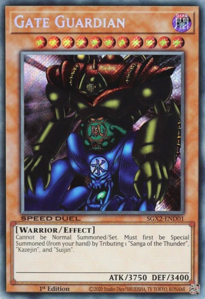 Gate Guardian (Secret Rare) SGX2-END01 card from Speed Duel GX: Midterm Paradox