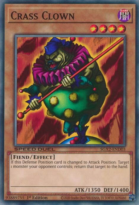 Crass Clown SGX2-END03 card from Speed Duel GX: Midterm Paradox