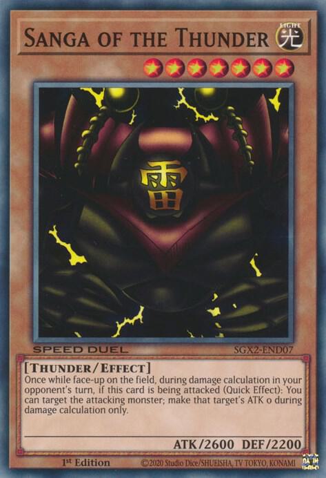 Sanga of the Thunder SGX2-END07 card from Speed Duel GX: Midterm Paradox