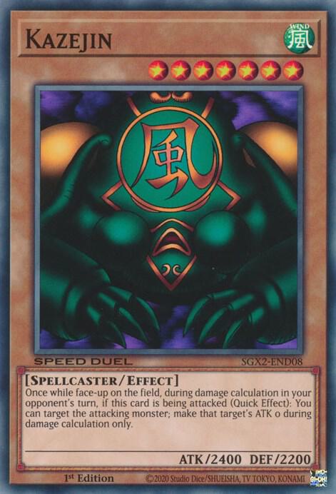 Kazejin SGX2-END08 card from Speed Duel GX: Midterm Paradox