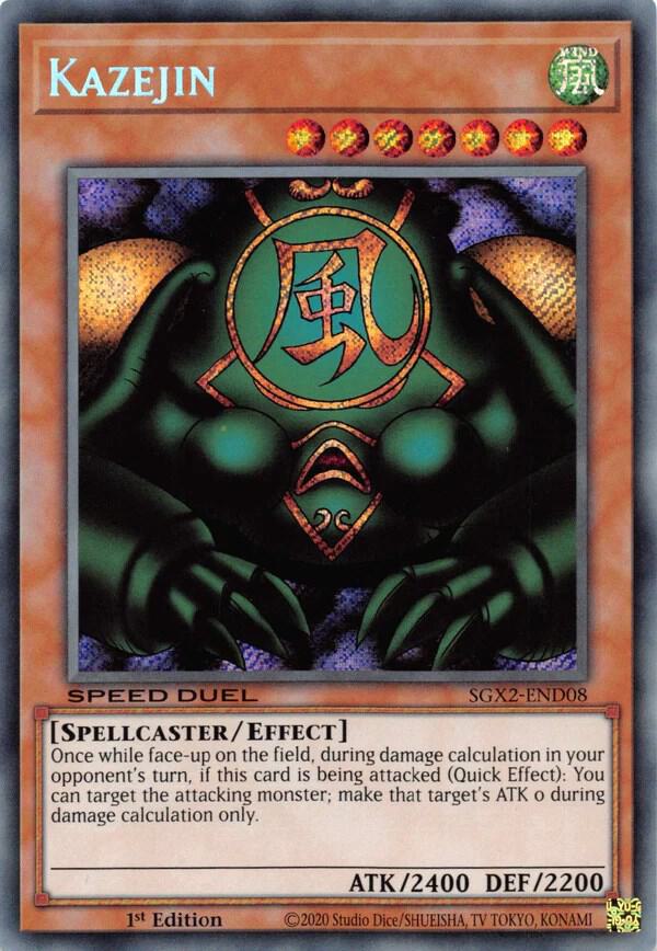 Kazejin (Secret Rare) SGX2-END08 card from Speed Duel GX: Midterm Paradox