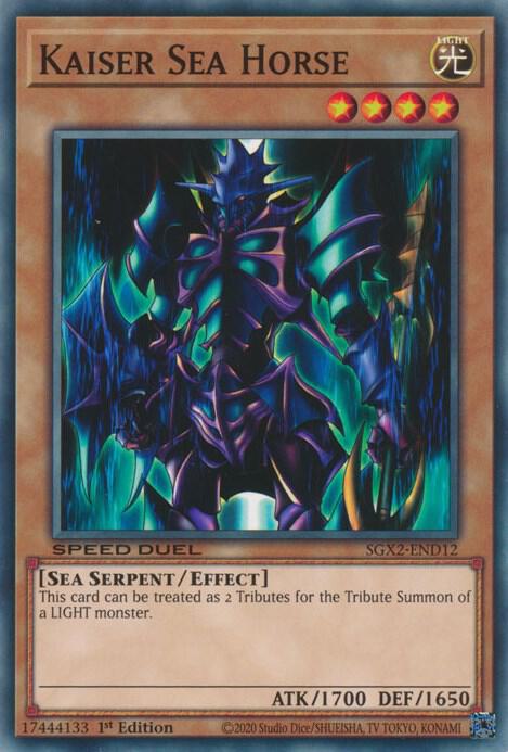 Kaiser Sea Horse SGX2-END12 card from Speed Duel GX: Midterm Paradox