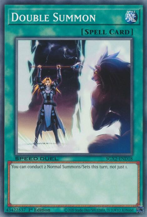 Double Summon SGX2-END18 card from Speed Duel GX: Midterm Paradox