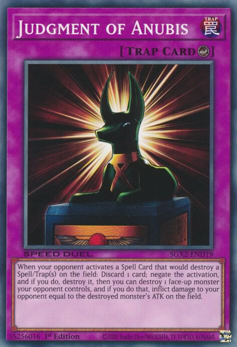 Judgment of Anubis SGX2-END19 card from Speed Duel GX: Midterm Paradox