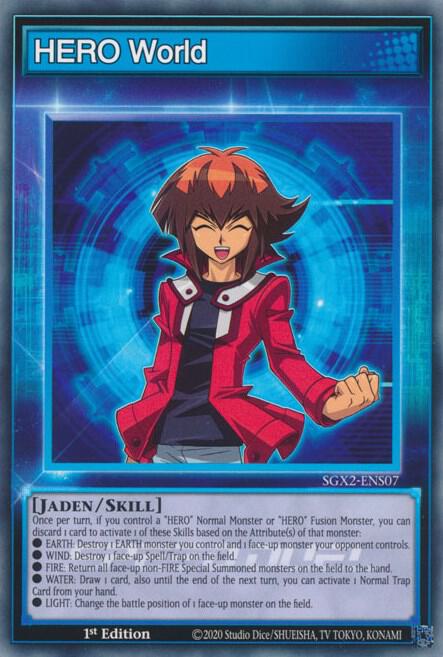 HERO World SGX2-ENS07 card from Speed Duel GX: Midterm Paradox