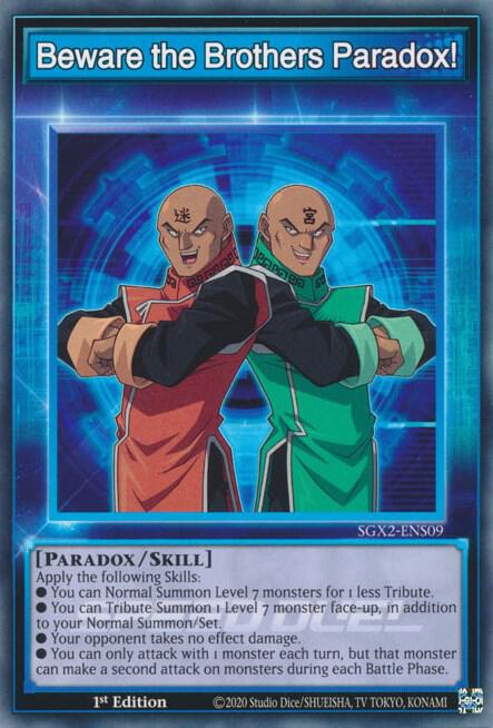 Beware the Brothers Paradox! SGX2-ENS09 card from Speed Duel GX: Midterm Paradox