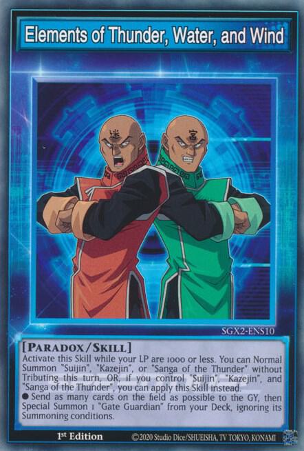 Elements of Thunder, Water, and Wind SGX2-ENS10 card from Speed Duel GX: Midterm Paradox