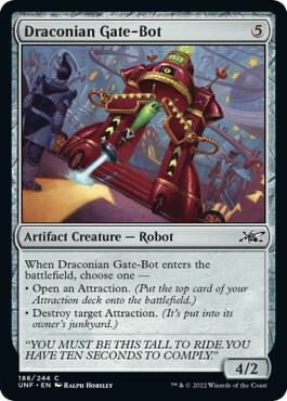Draconian Gate-Bot 188 card from Unfinity