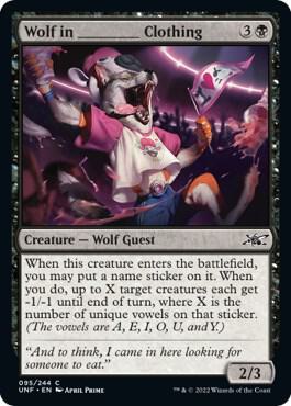 Wolf in _______ Clothing 95 card from Unfinity