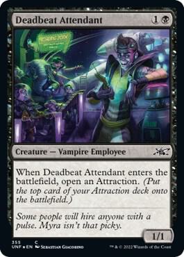 Deadbeat Attendant (Galaxy Foil) 355 card from Unfinity
