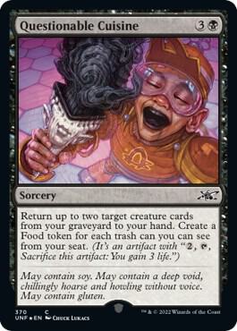 Questionable Cuisine (Galaxy Foil) 370 card from Unfinity