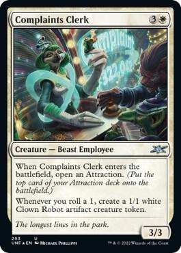 Complaints Clerk (Galaxy Foil) 293 card from Unfinity