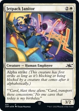 Jetpack Janitor (Galaxy Foil) 301 card from Unfinity