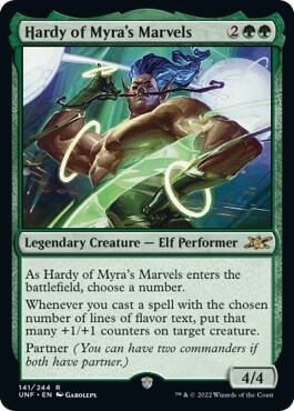 Hardy of Myra's Marvels 141 card from Unfinity