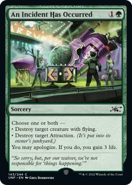 An Incident Has Occurred 143 card from Unfinity