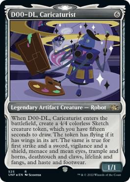 D00-DL, Caricaturist (Showcase) (Galaxy Foil) 525 card from Unfinity