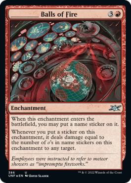 _____ Balls of Fire (Galaxy Foil) 386 card from Unfinity