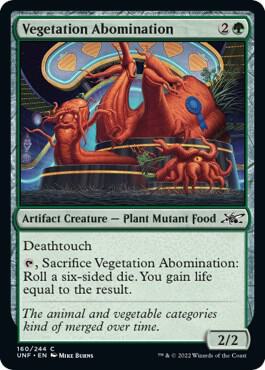 Vegetation Abomination 160 card from Unfinity