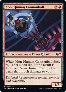 Non-Human Cannonball 115 card from Unfinity