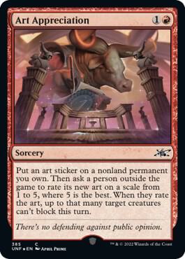Art Appreciation (Galaxy Foil) 385 card from Unfinity