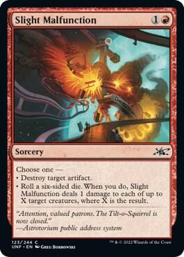 Slight Malfunction 123 card from Unfinity