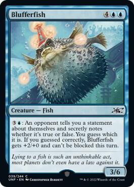 Blufferfish 39 card from Unfinity