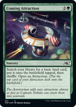 Coming Attraction (Galaxy Foil) 421 card from Unfinity