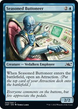 Seasoned Buttoneer 58 card from Unfinity