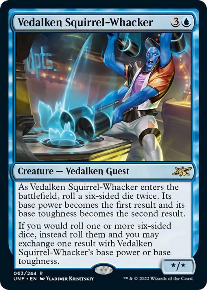 Vedalken Squirrel-Whacker 63 card from Unfinity