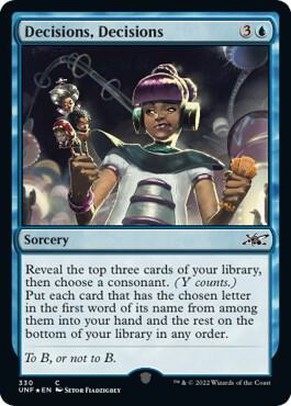 Decisions, Decisions (Galaxy Foil) 330 card from Unfinity