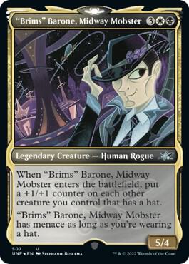 "Brims" Barone, Midway Mobster (Showcase) (Galaxy Foil) 507 card from Unfinity