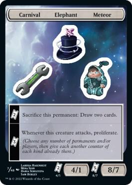 Carnival Elephant Meteor 7 card from Unfinity