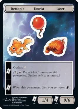 Demonic Tourist Laser 21 card from Unfinity
