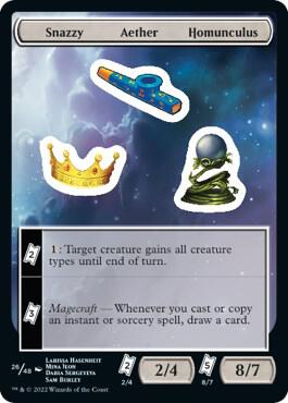 Snazzy Aether Homunculus 26 card from Unfinity