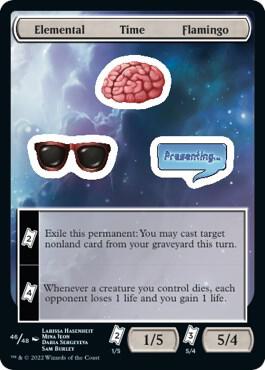 Elemental Time Flamingo 46 card from Unfinity