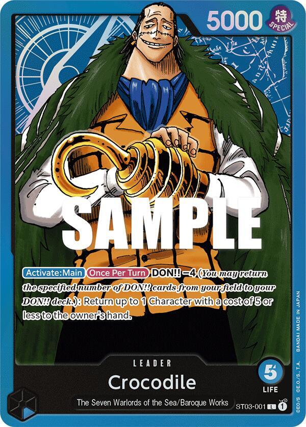 Crocodile ST03-001 card from Starter Deck 3: The Seven Warlords of The Sea