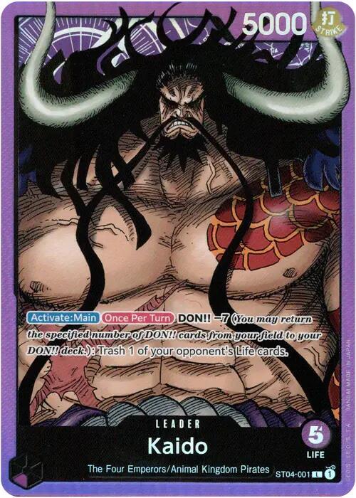 Kaido ST04-001 card from Starter Deck 4: Animal Kingdom Pirates
