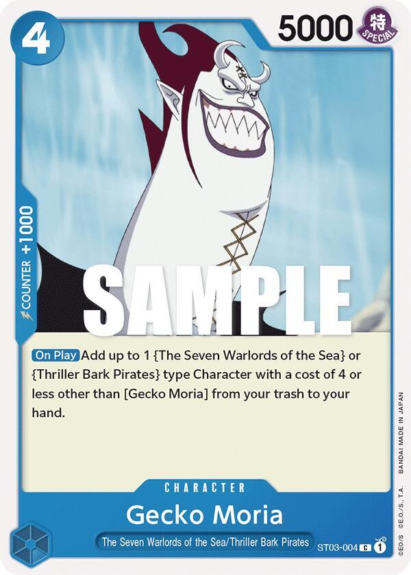 Gecko Moria ST03-004 card from Starter Deck 3: The Seven Warlords of The Sea