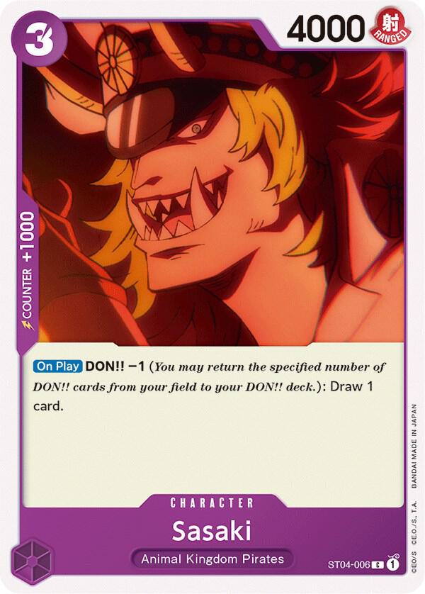 Sasaki ST04-006 card from Starter Deck 4: Animal Kingdom Pirates