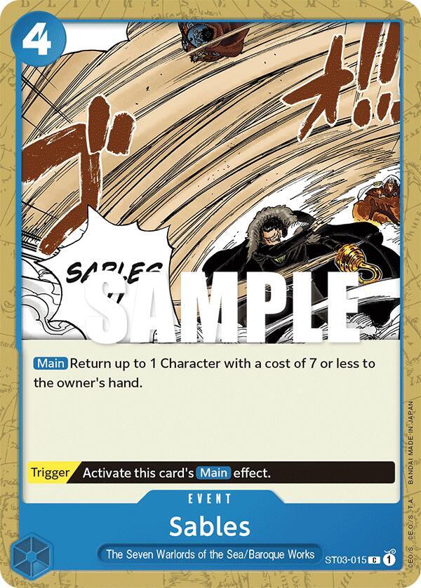 Sables ST03-015 card from Starter Deck 3: The Seven Warlords of The Sea